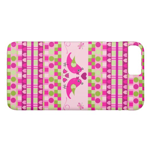 Trendy Patterns und Love Birds Case-Mate iPhone Hülle (Rückseite (Horizontal))