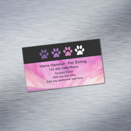 Trendy Paw druckt Pet Sitter Business Card Magnet (Beispiel)