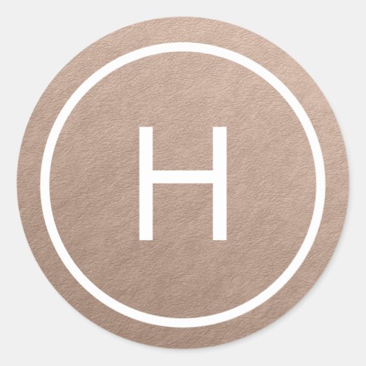 Trendy Peace Round Monogram Stickers (Vorderseite)