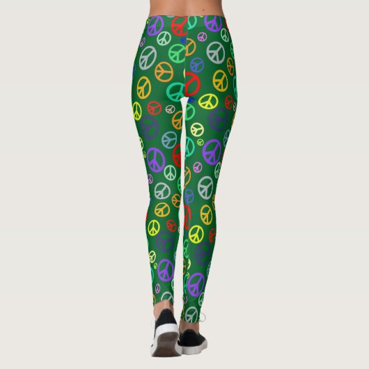 Trendy Peace Symbol Pattern in vielen lustigen Far Leggings (Rückseite)