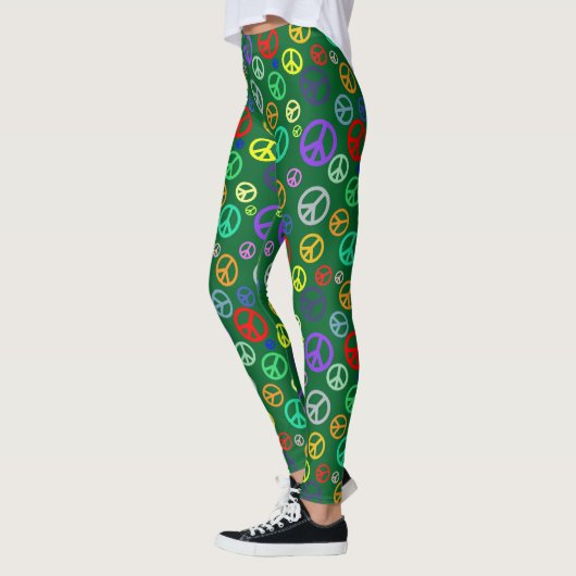 Trendy Peace Symbol Pattern in vielen lustigen Far Leggings (Links)