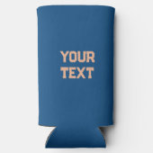 Trendy Peach and Blue Colors Minimal Personalisier Selters Dosenkühler (Rückseite)