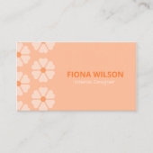 Trendy Peach Fuzz Pink Orange Feminée Visitenkarte (Vorderseite)