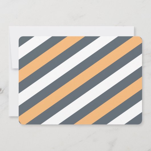 Trendy Peach & Gray Save the Date (Rückseite)