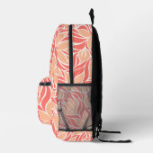 Trendy Peach Orange Moderne Blumenmuster Blume Bedruckter Rucksack (Rechts)