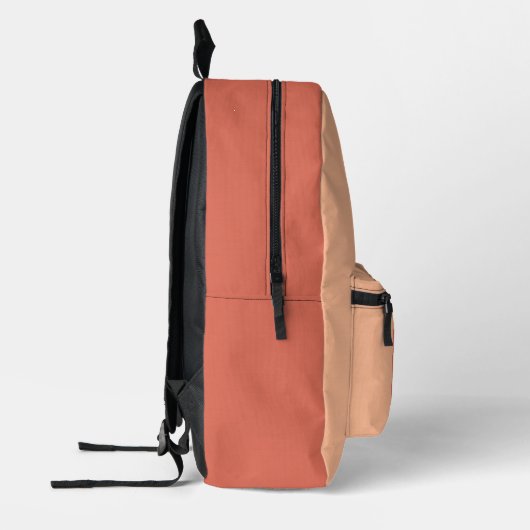 Trendy peach terra cota with Monogram name Bedruckter Rucksack (Links)