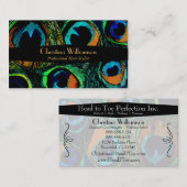 Trendy Peacock Feathers Visitenkarte (Vorne/Hinten)
