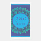 TRENDY PEACOCK GEMUSTERTER CUSTOM TEXT IN GREEN BL SERVIETTE (Vorderseite)