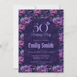 Trendy Peonies Accent Birthday Party Einladung