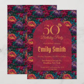 Trendy Peonies Fantasy Boho Birthday Einladung (Vorne/Hinten)