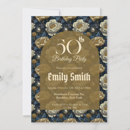 Trendy Peonies Themed 60Th Birthday Einladung (Vorderseite)