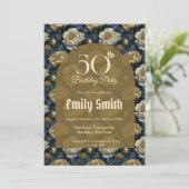 Trendy Peonies Themed 60Th Birthday Einladung (Stehend Vorderseite)