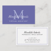 Trendy Periwinkle Blue Color of the Year Monogram Visitenkarte (Vorne/Hinten)