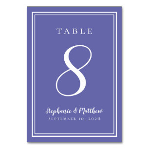 Trendy Periwinkle Blue Custom Wedding Tischnummer