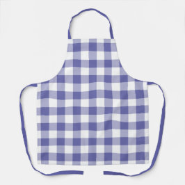 Trendy Periwinkle Blue White Gingham Karo Pattern Schürze