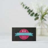 Trendy Personal Trainer Fitness Business Cards Visitenkarte (Stehend Vorderseite)