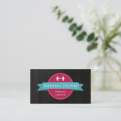 Trendy Personal Trainer Fitness Business Cards Visitenkarte (Stehend Vorderseite)