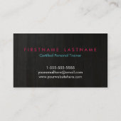 Trendy Personal Trainer Fitness Business Cards Visitenkarte (Rückseite)