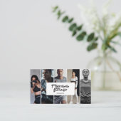 Trendy Personal Trainer Fitness Photo Collage Visitenkarte (Stehend Vorderseite)