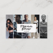 Trendy Personal Trainer Fitness Photo Collage Visitenkarte (Vorderseite)