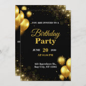 Trendy PERSONALISIERBARE Geburtstagskarte Einladung (Vorne/Hinten)