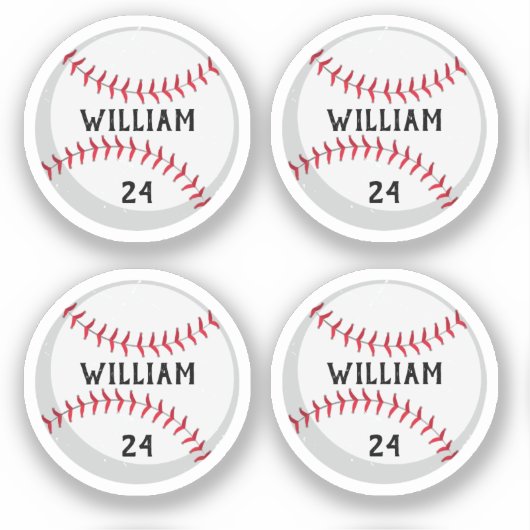Trendy Personalisiert Baseball Name und Nummer Aufkleber (Vorderseite)