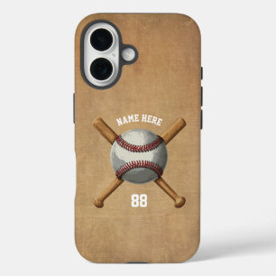Trendy Personalisiert Baseball Name und Nummer iPhone 16 Hülle
