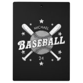 Trendy Personalisiert Baseball Name und Nummer Klemmbrett (Rückseite)