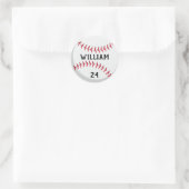 Trendy Personalisiert Baseball Name und Nummer Runder Aufkleber (Tasche)