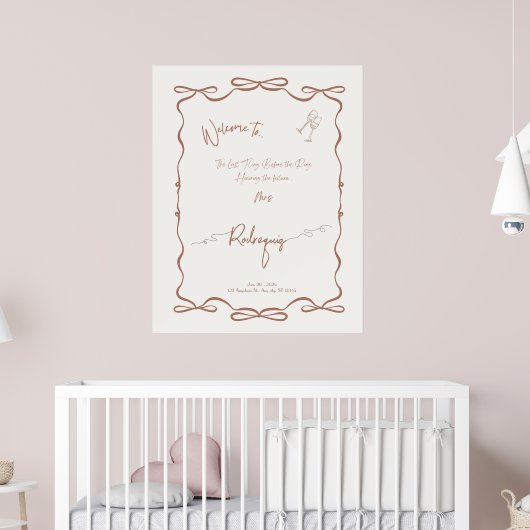 Trendy Personalisiert Brautparty Willkommenszeiche Poster (Kinderzimmer 2)