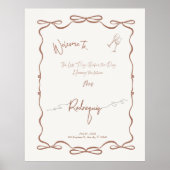 Trendy Personalisiert Brautparty Willkommenszeiche Poster (Vorne)