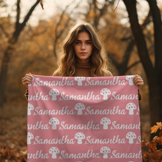 Trendy Personalisiert Calligrafy Name Mushroom Fleecedecke