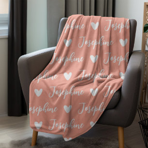 Trendy Personalisiert Calligrafy Name Peach Fleecedecke