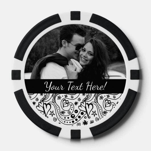 Trendy Personalisiert Hearts und Liebe Doodle Must Pokerchips (Vorderseite)