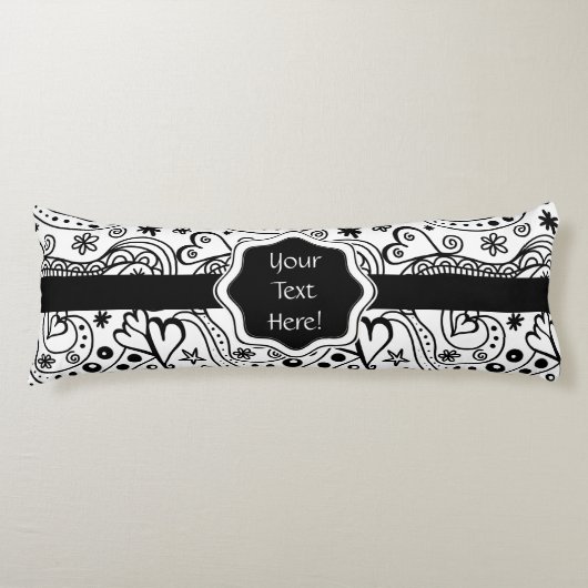 Trendy Personalisiert Hearts und Liebe Doodle Must Seitenschläferkissen (Vorderseite)