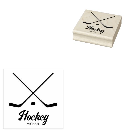 Trendy Personalisiert Hockey Player Name Gummistempel (Stempel)