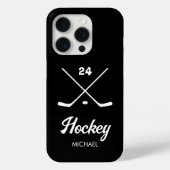 Trendy Personalisiert Hockey Player Name Number Case-Mate iPhone Hülle (Rückseite)