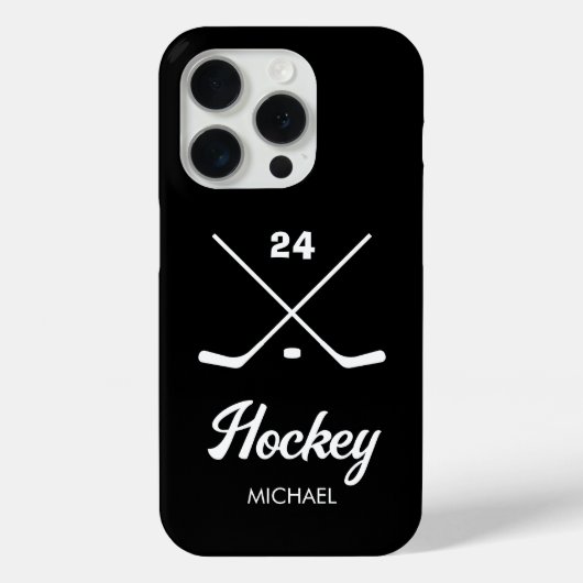 Trendy Personalisiert Hockey Player Name Number Case-Mate iPhone Hülle (Rückseite)