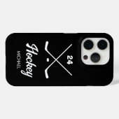 Trendy Personalisiert Hockey Player Name Number Case-Mate iPhone Hülle (Rückseite (Horizontal))
