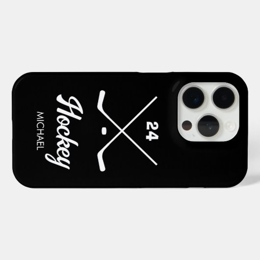 Trendy Personalisiert Hockey Player Name Number Case-Mate iPhone Hülle (Rückseite (Horizontal))