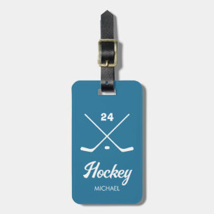 Trendy Personalisiert Hockey Player Name Nummer bl Gepäckanhänger