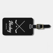 Trendy Personalisiert Hockey Player Name schwarz Gepäckanhänger (Vorderseite horizontal)