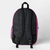Trendy Personalisiert Hot Pink Bedruckter Rucksack (Back)