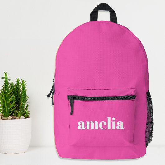 Trendy Personalisiert Hot Pink Bedruckter Rucksack