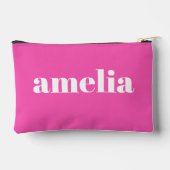 Trendy Personalisiert Hot Pink Zubehörtasche (Rückseite)