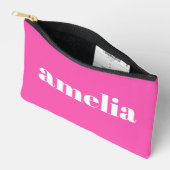 Trendy Personalisiert Hot Pink Zubehörtasche (Offen)