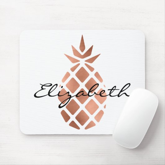 Trendy Personalisiert Imitats Rose Gold Foil Anana Mousepad (Mit Mouse)