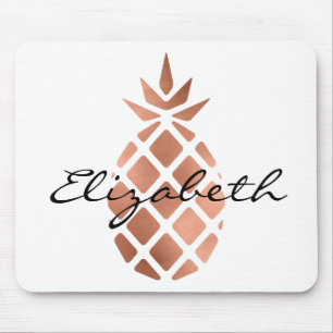 Trendy Personalisiert Imitats Rose Gold Foil Anana Mousepad