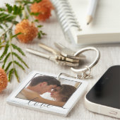 Trendy Personalisiert Liebe Familie 2 Foto Keepake Schlüsselanhänger (Vorderseite rechts)