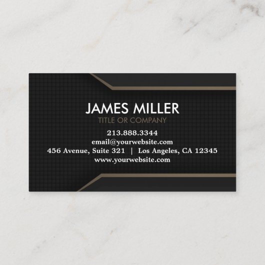 Trendy Personalisiert Moderne Luxus Black Gold Visitenkarte (Rückseite)